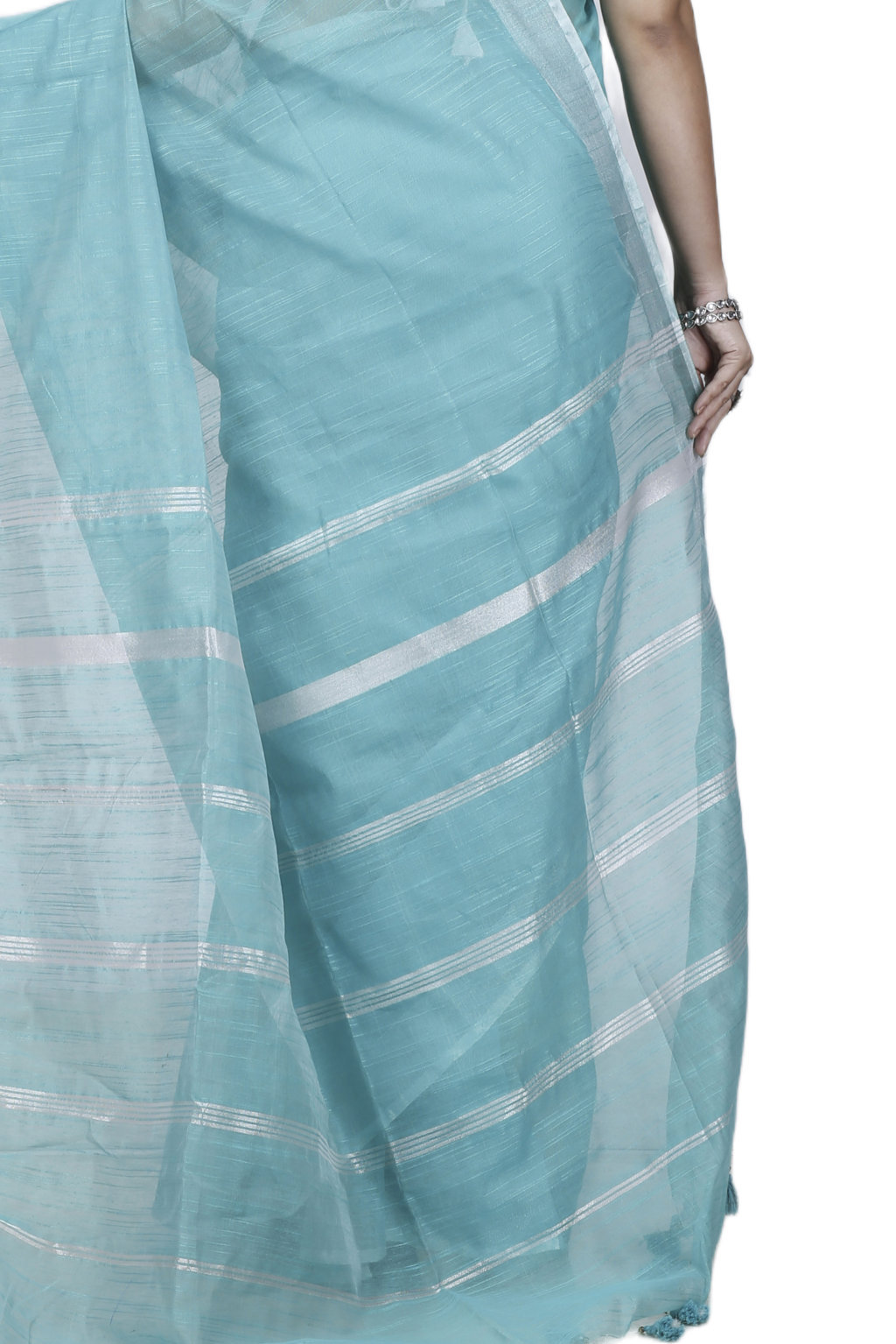 Green Blended Cotton Toshini Hand Loom Saree (1184)